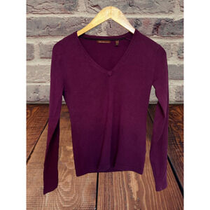 525 America Long Sleeve Purple V-Neck Top - Size Small